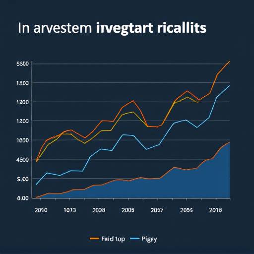 Gr谩fico de rentabilidad de inversiones mostrando diferentes l铆neas de tendencia